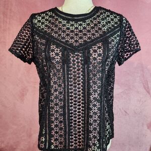 Abercrombie & Fitch Black Crochet Blouse